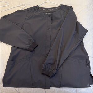 Wonder Wink Dark Gray Medical Scrub Jacket - Button Front